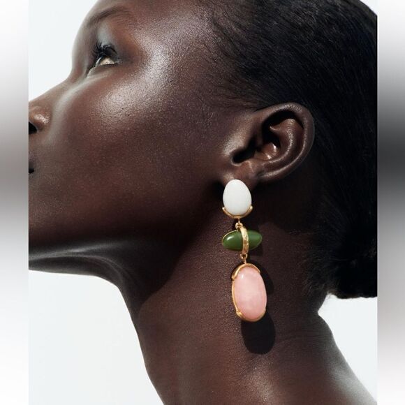 Stone drop earrings #1172 - Picture 1 of 6